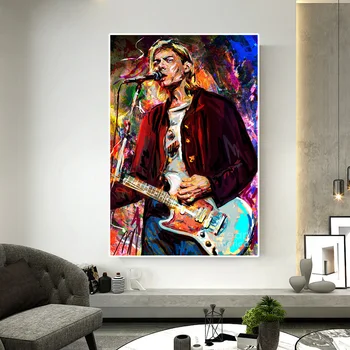 Cilvēks, Rock, Pop Dziedātājs Ielu Grafiti Mākslas Audekls Gleznošanai Cuadros Plakātu Izdrukas Sienas Mākslu, viesistaba, Mājas Dekoru (Bez Rāmja)