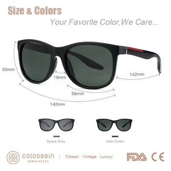 COLOSSEIN Sieviešu Saulesbrilles Vīriešiem Polarizētās Classic TR90 Laukumā Brilles Rāmis Vīriešu Saulesbrilles Vintage Braukšanas Saules Brilles Briļļu
