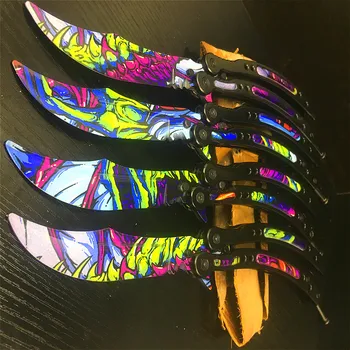 CS Zaļā slasherBeast Butterfly Knife tauriņš mācību Saliekamais Nazis Blade nazis Pašaizsardzības Nazis nav asākām