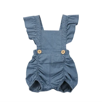 Cute Bērnu Kid Baby Girl Apģērbu, Džinsa Romper Bez Piedurknēm, Vasaras Apģērbs Apģērbs