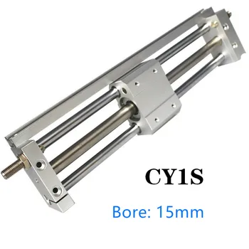 CY1S CY1S15 Storke100-500mm Magnētisko Sakabes Rodless Cilindru Pneimatiskais Cilindrs CY1S15-100 CY1S15-200 CY1S15-300 CY1S15-400