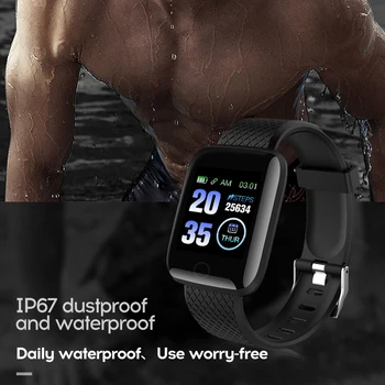 D13 Sporta Smart Skatīties Vīrieši Sievietes 116 Plus Smartwatch Ūdensizturīgs Fitnesa Tracker Skatīties asinsspiediens, Sirdsdarbības Android, IOS