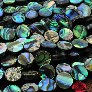 Dabas Abalone shell 6-18mm monētas Krelles Rotaslietas Pieņemšanas kaklarota 15inch ICNWAY