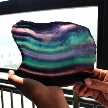 Dabas fluorite kristāla krāsains svītrains fluorite varavīksnes kvarca rotaslietas akmens rotas kristāla oriģinālas dāvanas