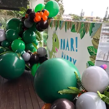 Dark Green Baloni, Tropu Savvaļas Vienu Meža Dzimšanas dienas svinības Apdare Lielo Apli, hēlija baloni,