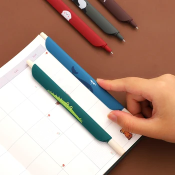 Daudzfunkciju Retro Krāsu gēla pildspalva 0,5 mm 3 in 1 Radošu vēstnesis Lineāls, Pildspalva Karikatūra Grāmatzīmes pildspalvu Skolas piederumi