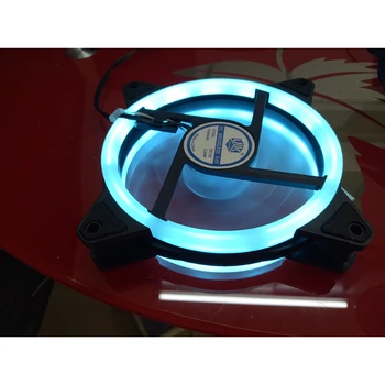 Daudzkrāsains dubultu gredzenu Gadījumā apli Dzesēšanas gadījumā led Fan 120mm 12cm RGB LED Gredzens ar Datoru, Vēsāks ūdens dzesēšanas Radiatoru