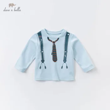 DBX14408 dave bella rudens bērnu zēniem skaists print T-krekls bērniem topi zēnu modes kids fashion 