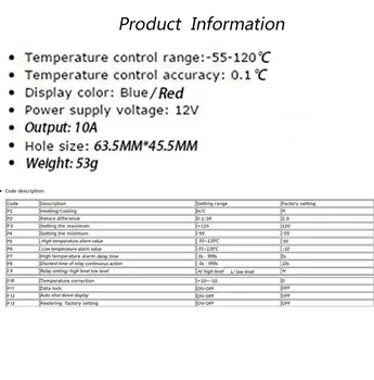 DC 12V Ciparu LCD displejs Temperatūras regulators Apkurei Dzesēšanai, Termostats, ar Zonde Noliktavā, Ūdens Sildītāji, Mikro-Dators Vks