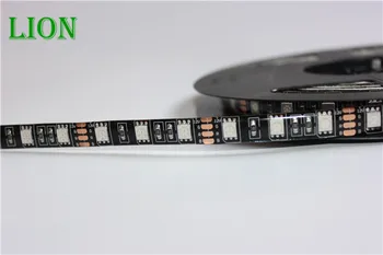 DC12V Melnu PCB LED Sloksnes, 5050, 60 led/m Black PCB Kuģa ūdensizturīgs strip gaismas,5m/partija, Silti Balta ,Balta,Zila,Zaļa,Sarkana,RGB