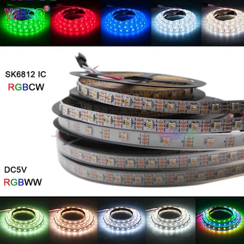 DC5V 1m/4m/5m SK6812 (līdzīgi ws2812b) 4 krāsas 1 RGBW+NW/CW/WW led strip gaismas 30/60/144 led/m IP30/IP67 adresējama
