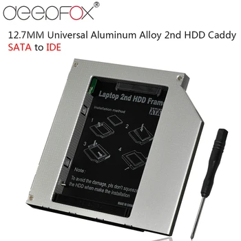 DeepFox Alumīnija 2nd HDD, SSD caddy 12.7 mm IDE Uz Sata, Gadījumā, 2.5