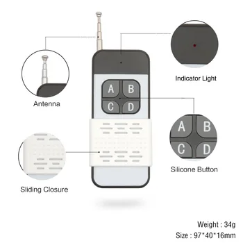 Diese Universālā Tālvadības pults 433Mhz RF Relejs 12V Kontrolieris un Raidītājs, Atslēgu maciņi, DIY Smart Bezvadu Elektrības Slēdžiem