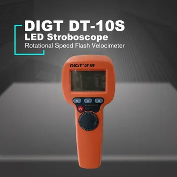 DIGT DT-10S 7.4 V 2200mAh 60-99999 Strobes/min 1500LUX Margas LED Stroboskopu Rotācijas Ātruma Mērīšanas Flash Velocimeter