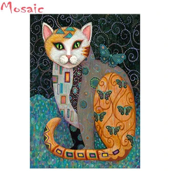 Dimanta Izšuvumi mozaīkas JAUNU 5D Karikatūra Kaķis attēlus, Mājas Dekoru diy dimanta glezna krustdūrienā amatniecības hobijs jaunā gada dāvanu