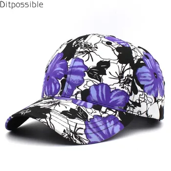 Ditpossible 2018 jaunu ziedu beisbola cepure sievietēm, ziedu drukāt snapback cepures sieviešu casquette gorras vāciņi