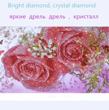DIY 5D Dimantu Izšuvumi Peoniju ziedi kristāla Kārta Dimanta Glezna Krustdūrienā Komplekti Dimanta Mozaīkas Mājas Apdare 50x38