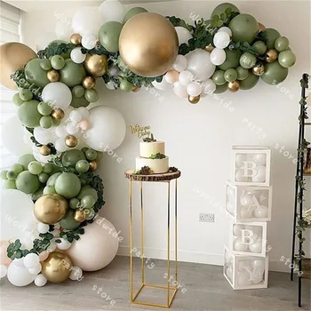 DIY Avokado Green Baloni, Vainags Arku Komplekts Retro Zaļā Chorme Zelta Lateksa Globos Dzimšanas dienu Navidad Puse Dekoriem Jaunais Gads ir 2021.