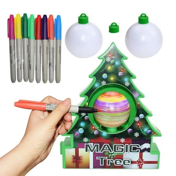 DIY Ziemassvētku Eglīte Pagriezt Zīmēšanas Bumbu Komplekts Elektriskā Krāsošanas Mašīnu, Ziemassvētku Rotājumi Bērniem, Elektriskās Rotaļlietas Bērniem Dāvanu J