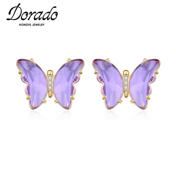 Dorado Modes Crystal Butterfly Stud Auskari Sievietēm, Meitenēm, Vienkārši 4 Krāsas Jubileju Stikla Rotaslietas Brincos Piekariņi 2020
