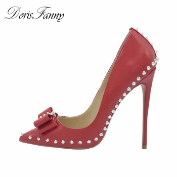 Doris Pakaļa Sarkana sexy kuteris formas duncis augstpapēžu kurpes Sievieti kniežu radzēm sūkņi Norādīja Toe dāmas sūkņi 2018