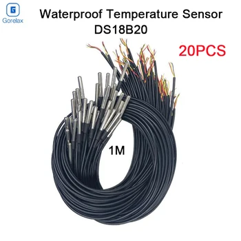 DS18b20 Temperatūras Sensors 5 15 20 10pcs/daudz DS18b20 Ūdensizturīgs Temperatūras Sensors Ar Nerūsējošā Tērauda Zondi, Temperatūras Instruments