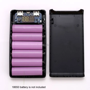 Dubulta USB Izeja 6x 18650 Akumulatoru DIY Barošanas Banka Kastes Turētājs Gadījumā Mobilā Tālruņa, Planšetdatora (Bez Akumulatora) Whosale&Dropship