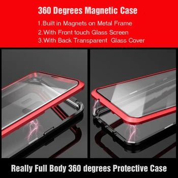 Dubultie stikla Magnētiskā gadījumā xiaomi MI 9 Pro 5G Alumium metāla 360 grādu Pilna apdrošināšana Gadījumā OnePlus 7T 8 8Pro 8T