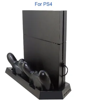 Duālais Lādētājs Vertikālā Kontrolieris Dock Staciju Uzlādes Turētājs Stāvēt+Dzesētājs Dzesēšanas Ventilators+2 USB Strāvas centrs Playstation4 PS4/Pro