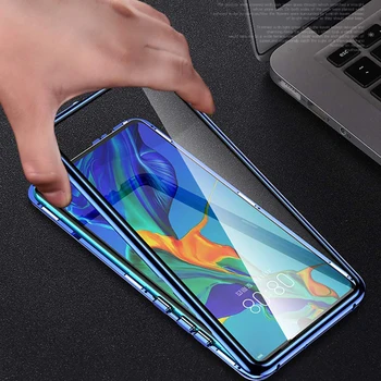 Dwustronne szkło hartowane magnes dla Samsung S20 Ultra S8 S9 S10 Plus Note9 10 A10 A30 A50 A71 360 pełna ochrona odwróć pokrywa