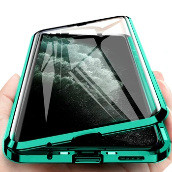 Dwustronne szkło hartowane magnes dla Samsung S20 Ultra S8 S9 S10 Plus Note9 10 A10 A30 A50 A71 360 pełna ochrona odwróć pokrywa