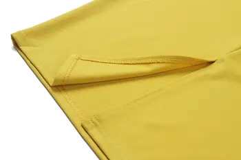 Dzeltena Sieviešu Kleitas Bodycon Slim Elegants Birojs Dāmas Darba Apģērbus Ar Īsām Piedurknēm O Kakla Saspringts Elastīgs Liela Izmēra Āfrikas Modes