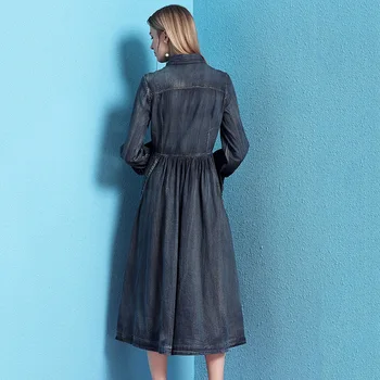 Džinsa kleita sievietēm 2019. gada pavasara sieviešu modes novājēšanu sānu spraugas nelegālo džinsa kleita mujer NW19B6029
