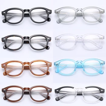 Džonijs Deps Kārta retro Acetāta rāmis optiskās brilles rāmis notīrīt lēcu brilles rāmis sievietēm, vīriešiem, tuvredzība, briļļu recepti