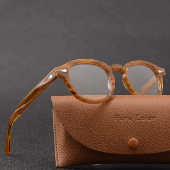 Džonijs Deps Kārta retro Acetāta rāmis optiskās brilles rāmis notīrīt lēcu brilles rāmis sievietēm, vīriešiem, tuvredzība, briļļu recepti