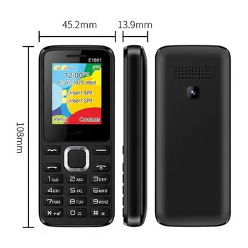 E1801 2G GSM 1.77 Collas Funkcija Tālruņa 800mAh Mobilais Bezvadu FM Radio Telefona Dual SIM Dual Gaidīšanas, lai Vecākais Cilvēks