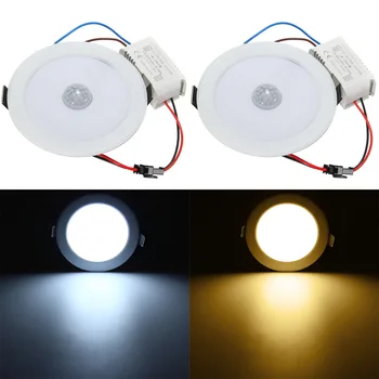 E27 House Kustības Sensors Griestu Gaismas 5730 SMD AC 85-265V LED Nakts Lampa Silts Balts Gaitenis, Iekštelpu Apgaismojums