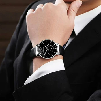 ECONOMICXI Mens Watch Retro Zīmola Kvarca Gadījuma Uzņēmējdarbības Vīriešu Ādas Siksna Rokas Pulkstenis Modes Dāvanu Relogio Masculino