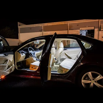 Edislight 9Pcs Balta, Ledus Zila LED Lampas, Auto Spuldzes Interjera Pakete Komplekts 2012-2017 Toyota Corolla Kartes Dome Bagāžnieka Kravas Gaismas