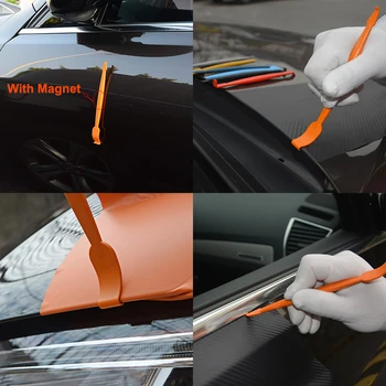 EHDIS Vinyl Wrap Auto Magnēts Iešūt Špakteļlāpstiņu Komplekts Auto Uzlīme Veidošanas Rīku Komplekts Oglekļa Šķiedras Iesaiņošana Instrumentu Magnēts Pieteikumu Skrāpi