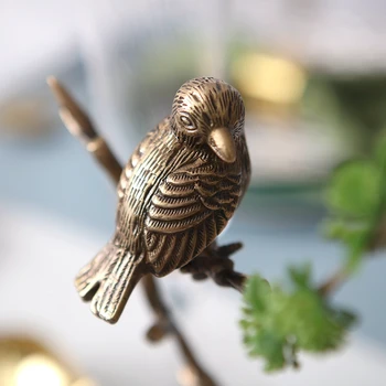 Eiropas Misiņa Koka Zaru Putnu Statuja Augļu Bļoda Augļu Bļoda Modeli Telpa Pusdienu Galda Kafijas Galdiņš Gaismas Luksusa Uzglabāšanas Paliktnis