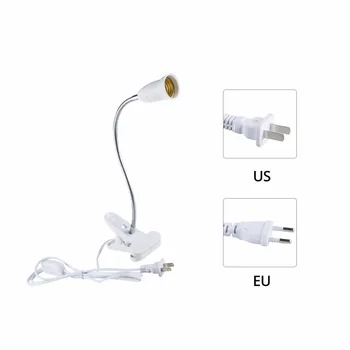 Elastīga Lampas Turētājs Klipu Rozetes Pārveidotājs E27 Spuldze Adapteris LED Augt Gaismas Ar ieslēgšanas/IZSLĒGŠANAS Slēdzi ES MUMS Plug Izmantot Kā Galda Lampas