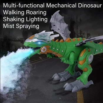 Elektriskie Rotaļu Lielformāta Pastaigas Spray Dinozauru Robotu, Ar Gaismu, Skaņu Mehāniskās Dinozauri Modeli, Rotaļlietas Bērniem, Bērnu