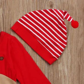 Emmababy 2gab Apģērbu Komplektu !! Jaundzimušais Zēni Meitene Ziemassvētku Kokvilnas Romper Jumpsuit +Cepure, Apģērbs, Drēbes