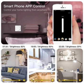 ES Tuya/Smart Dzīves Smart Wifi Reostats Gaismas Slēdzi Touch Dimming Panelis Sienas Slēdzi Smart Home Darbi Ar Alexa Amazon, Google Home
