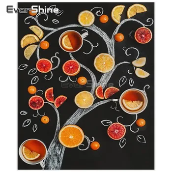 EverShine Dimanta Izšuvumi Apelsīnu Ainavu Pilnu Kvadrātveida Dimanta Glezna Krustdūrienā 5d Attēlu Rhinestones Mozaīkas Apdare
