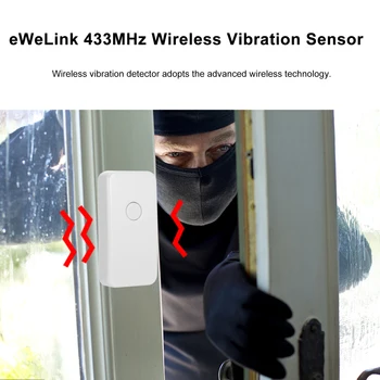EWeLink Bezvadu Smart Vibrācijas Detektors Anti Zaudēja Brīdinājuma Triecienu Durvju Logu Sensors Anti-theft Alarm Mājas Apsardzes Signalizācija
