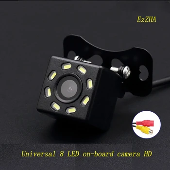 EzZHA Universālā 8 LED Auto HD Kamera CCD Nakts Redzamības Auto Atpakaļskata Kamera 170 Platleņķa Rezerves Autostāvvieta Transportlīdzekļa Kamera