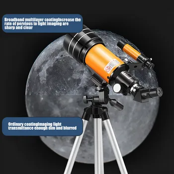 F30070 15X-150X 70mm Astronomisko Teleskopu, Ar Tālruņa Statīvu Adapteri, Monokulāri Mēness Skatīties Zinātnes Izglītības Izziņas Rotaļlietas