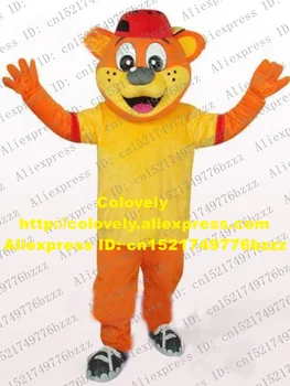 Fancy Orange Vīriešu Pipi Lācis Talismans Kostīmu Mascotte Pieaugušo Ar Dzeltenu T-kreklu Laimīgu Sejas Karikatūra Raksturs Nr 677 Bezmaksas Piegāde